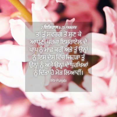 Picture 04 - 2 ਇਤਿਹਾਸ 6:25 PANIRV - ਤਾਂ ਤੂੰ ਸਵਰਗ ਤੋਂ - Bible Verse Picture