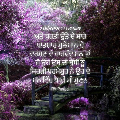 Picture 04 - 2 ਇਤਿਹਾਸ 9:23 PANIRV - ਅਤੇ ਧਰਤੀ ਉੱਤੇ ਦੇ - Bible Verse Picture