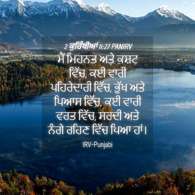 Picture 04 - 2 ਕੁਰਿੰਥੀਆਂ 11:27 PANIRV - ਮੈਂ ਮਿਹਨਤ ਅਤੇ ਕਸ਼ਟ - Bible Verse Picture