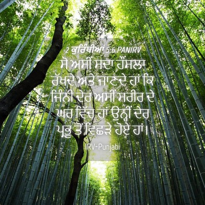 Picture 04 - 2 ਕੁਰਿੰਥੀਆਂ 5:6 PANIRV - ਸੋ ਅਸੀਂ ਸਦਾ ਹੌਂਸਲਾ - Bible Verse Picture