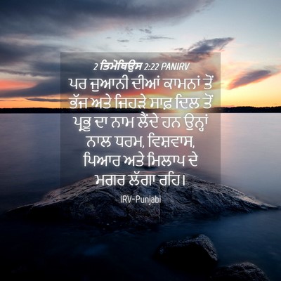 Picture 04 - 2 ਤਿਮੋਥਿਉਸ 2:22 PANIRV - ਪਰ ਜੁਆਨੀ ਦੀਆਂ - Bible Verse Picture