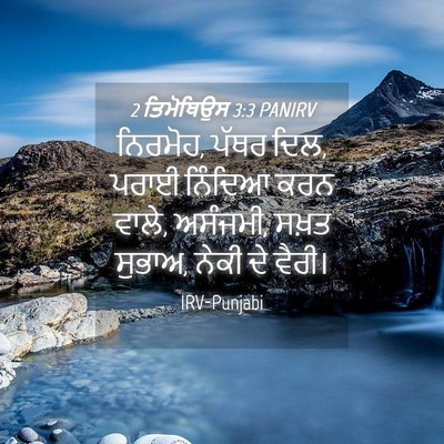 Picture 04 - 2 ਤਿਮੋਥਿਉਸ 3:3 PANIRV - ਨਿਰਮੋਹ, ਪੱਥਰ ਦਿਲ, - Bible Verse Picture