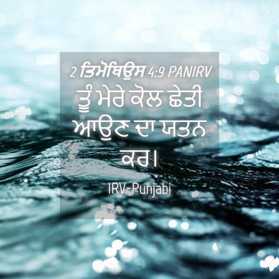 Picture 04 - 2 ਤਿਮੋਥਿਉਸ 4:9 PANIRV - ਤੂੰ ਮੇਰੇ ਕੋਲ ਛੇਤੀ - Bible Verse Picture