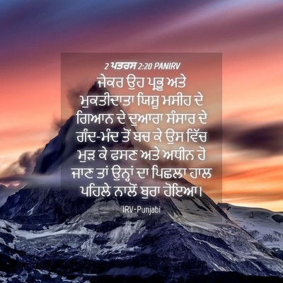 Picture 04 - 2 ਪਤਰਸ 2:20 PANIRV - ਜੇਕਰ ਉਹ ਪ੍ਰਭੂ ਅਤੇ - Bible Verse Picture