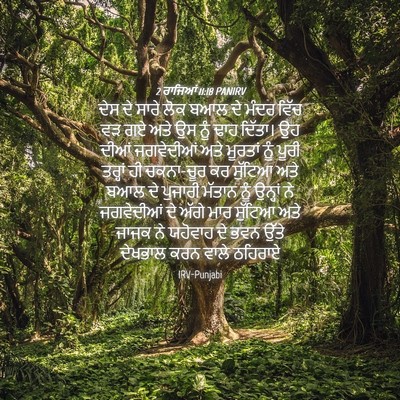 Picture 04 - 2 ਰਾਜਿਆਂ 11:18 PANIRV - ਦੇਸ ਦੇ ਸਾਰੇ ਲੋਕ ਬਆਲ - Bible Verse Picture