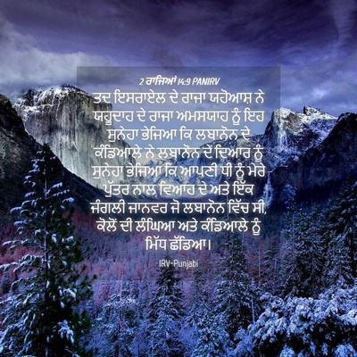 Picture 04 - 2 ਰਾਜਿਆਂ 14:9 PANIRV - ਤਦ ਇਸਰਾਏਲ ਦੇ ਰਾਜਾ - Bible Verse Picture