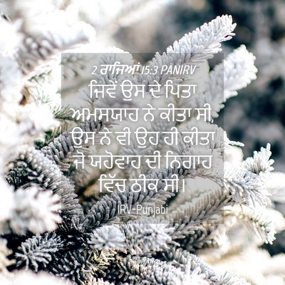 Picture 04 - 2 ਰਾਜਿਆਂ 15:3 PANIRV - ਜਿਵੇਂ ਉਸ ਦੇ ਪਿਤਾ - Bible Verse Picture