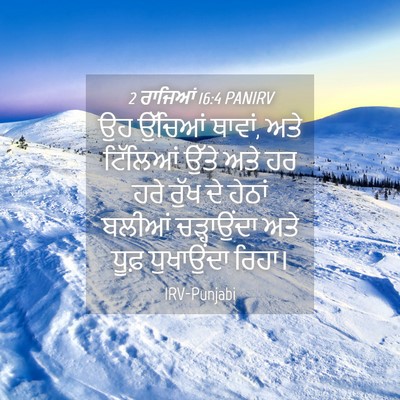 Picture 04 - 2 ਰਾਜਿਆਂ 16:4 PANIRV - ਉਹ ਉੱਚਿਆਂ ਥਾਵਾਂ, - Bible Verse Picture