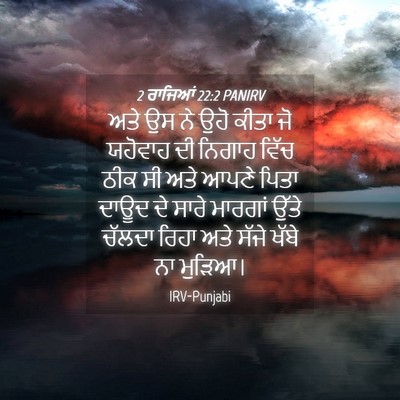 Picture 04 - 2 ਰਾਜਿਆਂ 22:2 PANIRV - ਅਤੇ ਉਸ ਨੇ ਉਹੋ ਕੀਤਾ - Bible Verse Picture
