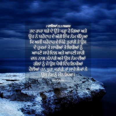 Picture 04 - 2 ਰਾਜਿਆਂ 23:3 PANIRV - ਤਦ ਰਾਜਾ ਥੜੇ ਦੇ ਉੱਤੇ - Bible Verse Picture