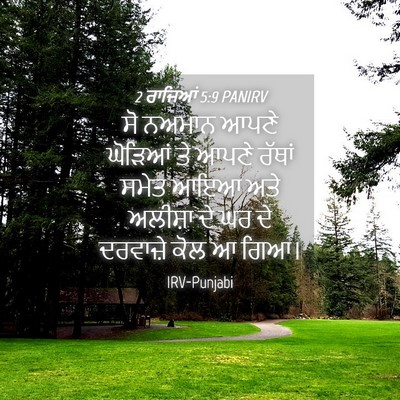 Picture 04 - 2 ਰਾਜਿਆਂ 5:9 PANIRV - ਸੋ ਨਅਮਾਨ ਆਪਣੇ - Bible Verse Picture