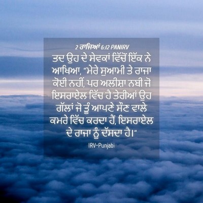 Picture 04 - 2 ਰਾਜਿਆਂ 6:12 PANIRV - ਤਦ ਉਹ ਦੇ ਸੇਵਕਾਂ - Bible Verse Picture