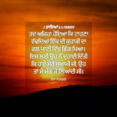 Picture 04 - 2 ਰਾਜਿਆਂ 6:5 PANIRV - ਤਦ ਅਜਿਹਾ ਹੋਇਆ ਕਿ - Bible Verse Picture
