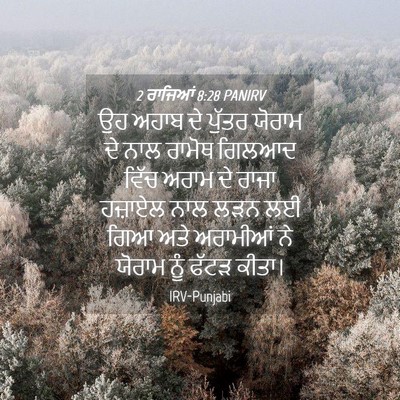 Picture 04 - 2 ਰਾਜਿਆਂ 8:28 PANIRV - ਉਹ ਅਹਾਬ ਦੇ ਪੁੱਤਰ - Bible Verse Picture
