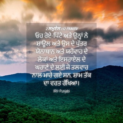 Picture 04 - 2 ਸਮੂਏਲ 1:12 PANIRV - ਓਹ ਰੋਏ-ਪਿੱਟੇ ਅਤੇ - Bible Verse Picture