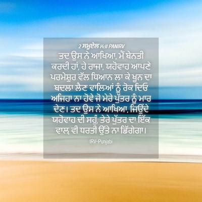 Picture 04 - 2 ਸਮੂਏਲ 14:11 PANIRV - ਤਦ ਉਸ ਨੇ ਆਖਿਆ, ਮੈਂ - Bible Verse Picture