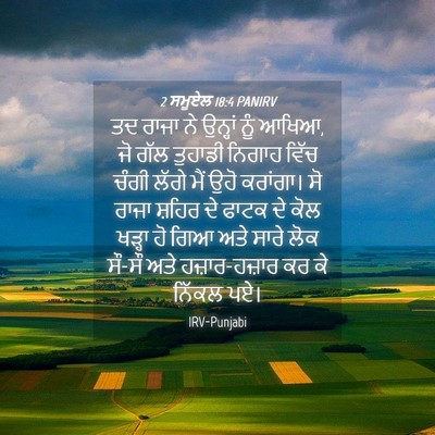 Picture 04 - 2 ਸਮੂਏਲ 18:4 PANIRV - ਤਦ ਰਾਜਾ ਨੇ ਉਨ੍ਹਾਂ - Bible Verse Picture