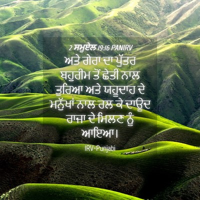 Picture 04 - 2 ਸਮੂਏਲ 19:16 PANIRV - ਅਤੇ ਗੇਰਾ ਦਾ ਪੁੱਤਰ - Bible Verse Picture