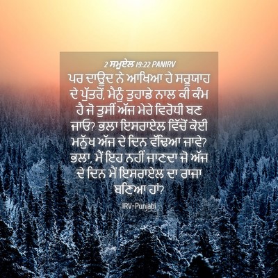 Picture 04 - 2 ਸਮੂਏਲ 19:22 PANIRV - ਪਰ ਦਾਊਦ ਨੇ ਆਖਿਆ ਹੇ - Bible Verse Picture
