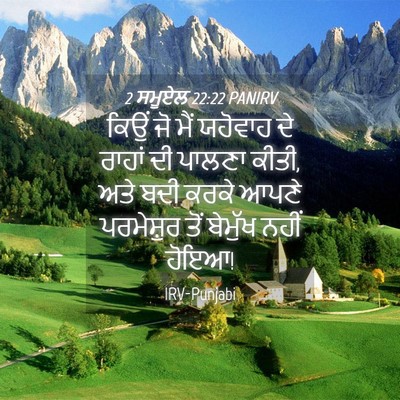 Picture 04 - 2 ਸਮੂਏਲ 22:22 PANIRV - ਕਿਉਂ ਜੋ ਮੈਂ ਯਹੋਵਾਹ - Bible Verse Picture