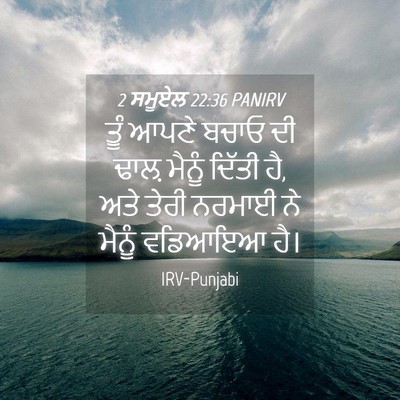 Picture 04 - 2 ਸਮੂਏਲ 22:36 PANIRV - ਤੂੰ ਆਪਣੇ ਬਚਾਓ ਦੀ - Bible Verse Picture