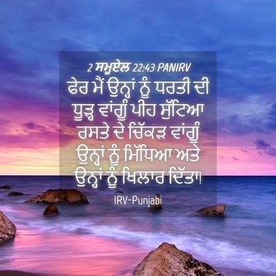 Picture 04 - 2 ਸਮੂਏਲ 22:43 PANIRV - ਫੇਰ ਮੈਂ ਉਨ੍ਹਾਂ ਨੂੰ - Bible Verse Picture