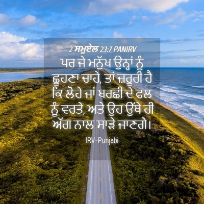 Picture 04 - 2 ਸਮੂਏਲ 23:7 PANIRV - ਪਰ ਜੇ ਮਨੁੱਖ ਉਨ੍ਹਾਂ - Bible Verse Picture