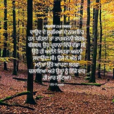 Picture 04 - 2 ਸਮੂਏਲ 23:8 PANIRV - ਦਾਊਦ ਦੇ ਸੂਰਮਿਆਂ ਦੇ - Bible Verse Picture