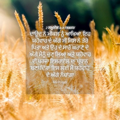 Picture 04 - 2 ਸਮੂਏਲ 6:21 PANIRV - ਦਾਊਦ ਨੇ ਮੀਕਲ ਨੂੰ - Bible Verse Picture