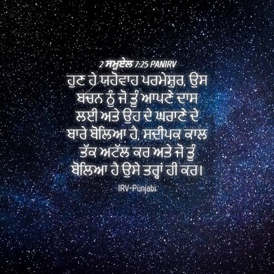 Picture 04 - 2 ਸਮੂਏਲ 7:25 PANIRV - ਹੁਣ ਹੇ ਯਹੋਵਾਹ - Bible Verse Picture