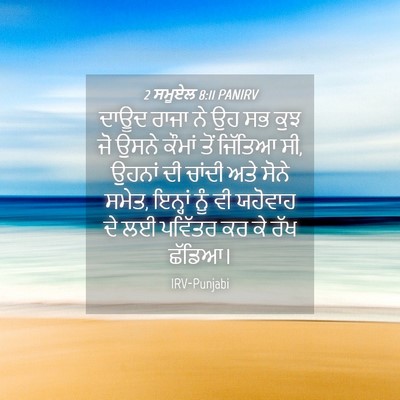 Picture 04 - 2 ਸਮੂਏਲ 8:11 PANIRV - ਦਾਊਦ ਰਾਜਾ ਨੇ ਉਹ ਸਭ - Bible Verse Picture