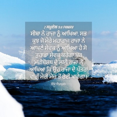 Picture 04 - 2 ਸਮੂਏਲ 9:11 PANIRV - ਸੀਬਾ ਨੇ ਰਾਜਾ ਨੂੰ - Bible Verse Picture