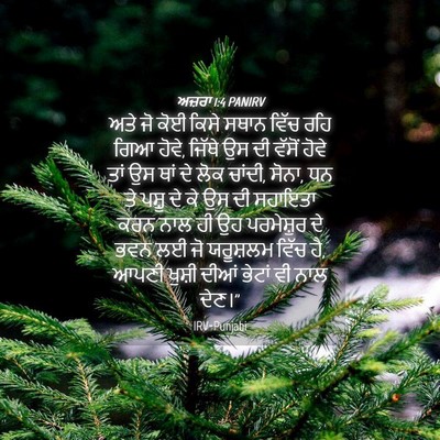 Picture 04 - ਅਜ਼ਰਾ 1:4 PANIRV - ਅਤੇ ਜੋ ਕੋਈ ਕਿਸੇ - Bible Verse Picture