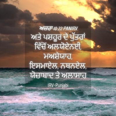 Picture 04 - ਅਜ਼ਰਾ 10:22 PANIRV - ਅਤੇ ਪਸ਼ਹੂਰ ਦੇ - Bible Verse Picture