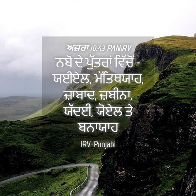 Picture 04 - ਅਜ਼ਰਾ 10:43 PANIRV - ਨਬੋ ਦੇ ਪੁੱਤਰਾਂ - Bible Verse Picture