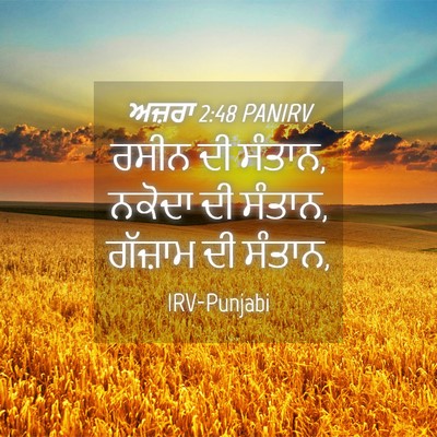 Picture 04 - ਅਜ਼ਰਾ 2:48 PANIRV - ਰਸੀਨ ਦੀ ਸੰਤਾਨ, - Bible Verse Picture