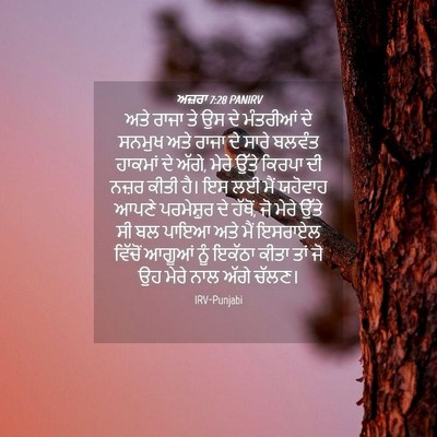 Picture 04 - ਅਜ਼ਰਾ 7:28 PANIRV - ਅਤੇ ਰਾਜਾ ਤੇ ਉਸ ਦੇ - Bible Verse Picture