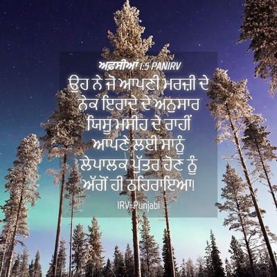 Picture 04 - ਅਫ਼ਸੀਆਂ 1:5 PANIRV - ਉਹ ਨੇ ਜੋ ਆਪਣੀ ਮਰਜ਼ੀ - Bible Verse Picture