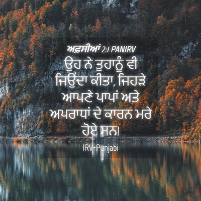 Picture 04 - ਅਫ਼ਸੀਆਂ 2:1 PANIRV - ਉਹ ਨੇ ਤੁਹਾਨੂੰ ਵੀ - Bible Verse Picture