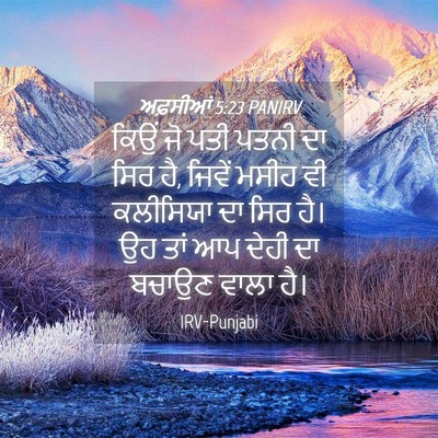 Picture 04 - ਅਫ਼ਸੀਆਂ 5:23 PANIRV - ਕਿਉਂ ਜੋ ਪਤੀ ਪਤਨੀ ਦਾ - Bible Verse Picture