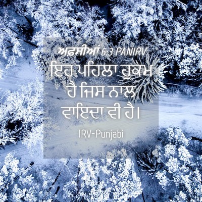Picture 04 - ਅਫ਼ਸੀਆਂ 6:3 PANIRV - ਇਹ ਪਹਿਲਾ ਹੁਕਮ ਹੈ - Bible Verse Picture