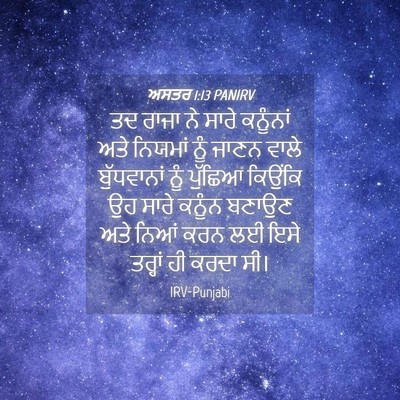 Picture 04 - ਅਸਤਰ 1:13 PANIRV - ਤਦ ਰਾਜਾ ਨੇ ਸਾਰੇ - Bible Verse Picture