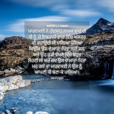 Picture 04 - ਅਸਤਰ 2:7 PANIRV - ਮਾਰਦਕਈ ਨੇ ਹੱਦਸਾਹ - Bible Verse Picture