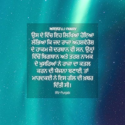Picture 04 - ਅਸਤਰ 6:2 PANIRV - ਉਸ ਦੇ ਵਿੱਚ ਇਹ ਲਿਖਿਆ - Bible Verse Picture