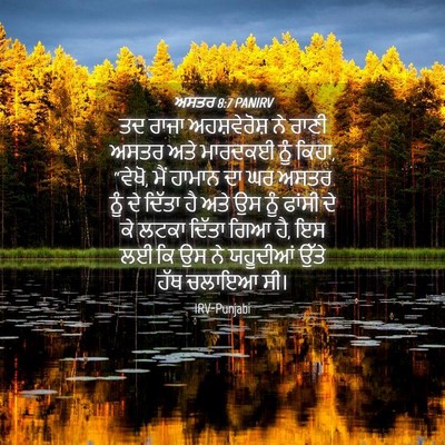 Picture 04 - ਅਸਤਰ 8:7 PANIRV - ਤਦ ਰਾਜਾ - Bible Verse Picture
