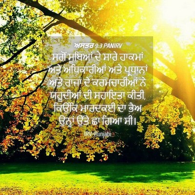 Picture 04 - ਅਸਤਰ 9:3 PANIRV - ਸਗੋਂ ਸੂਬਿਆਂ ਦੇ - Bible Verse Picture