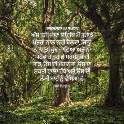 Picture 04 - ਅਸਤਸਨਾ 11:2 PANIRV - ਅੱਜ ਤੁਸੀਂ ਜਾਣ ਲਓ ਕਿ - Bible Verse Picture