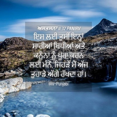 Picture 04 - ਅਸਤਸਨਾ 11:32 PANIRV - ਇਸ ਲਈ ਤੁਸੀਂ ਇਨ੍ਹਾਂ - Bible Verse Picture