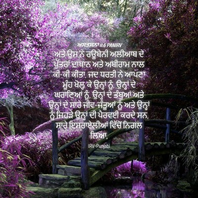Picture 04 - ਅਸਤਸਨਾ 11:6 PANIRV - ਅਤੇ ਉਸ ਨੇ ਰਊਬੇਨੀ - Bible Verse Picture
