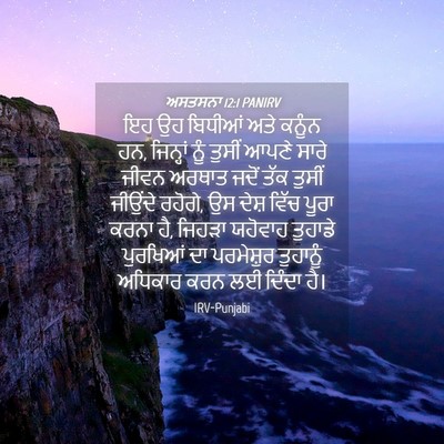 Picture 04 - ਅਸਤਸਨਾ 12:1 PANIRV - ਇਹ ਉਹ ਬਿਧੀਆਂ ਅਤੇ - Bible Verse Picture